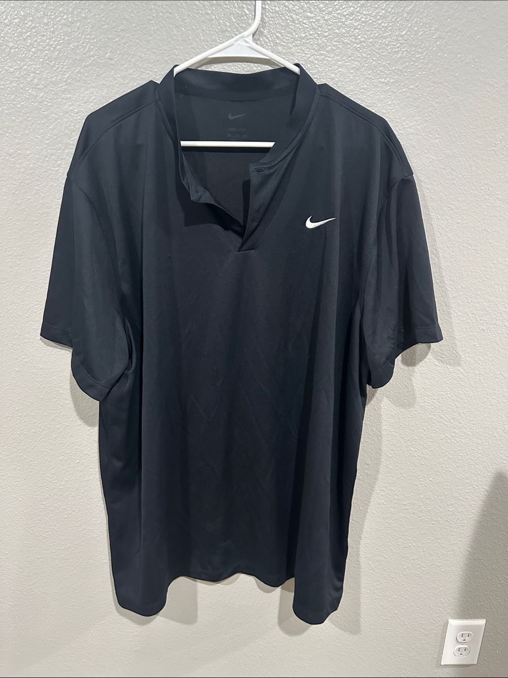 Nike Black Short Sleeve Polo with White Swoosh